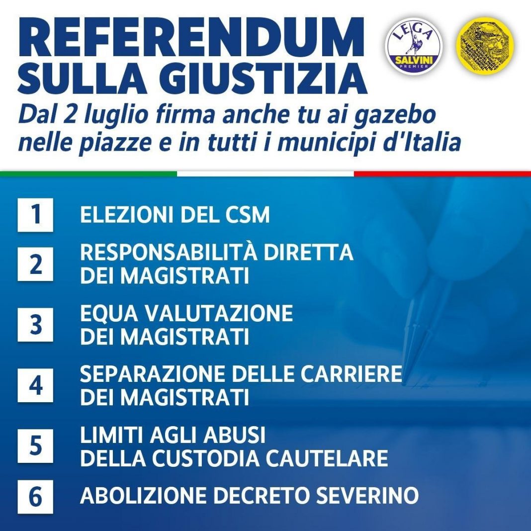 La Lega In Piazza, Raccolta Firme Per Il Referendum Sulla Giustizia ...